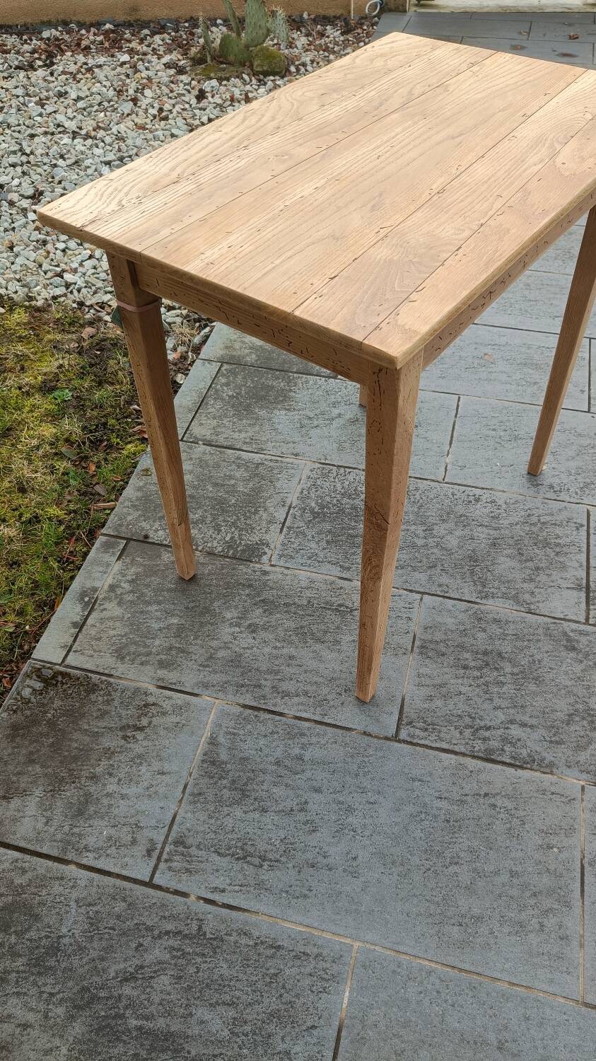 Old table made of raw wood