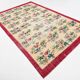 Ruby Red Vintage Floral Turkish Rug, Handmade Wool Carpet, 202x309 Cm