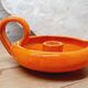 Orange cellar rat candle holder
