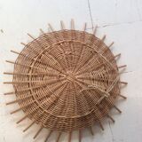 Vintage rattan sun mirror