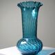 Antique turquoise art nouveau blown glass vase