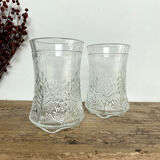 5 vintage relief decor glasses