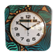 Horloge vintage pendule murale silencieuse carrée "Jaz vert noir"
