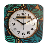 Horloge vintage pendule murale silencieuse carrée "Jaz vert noir"
