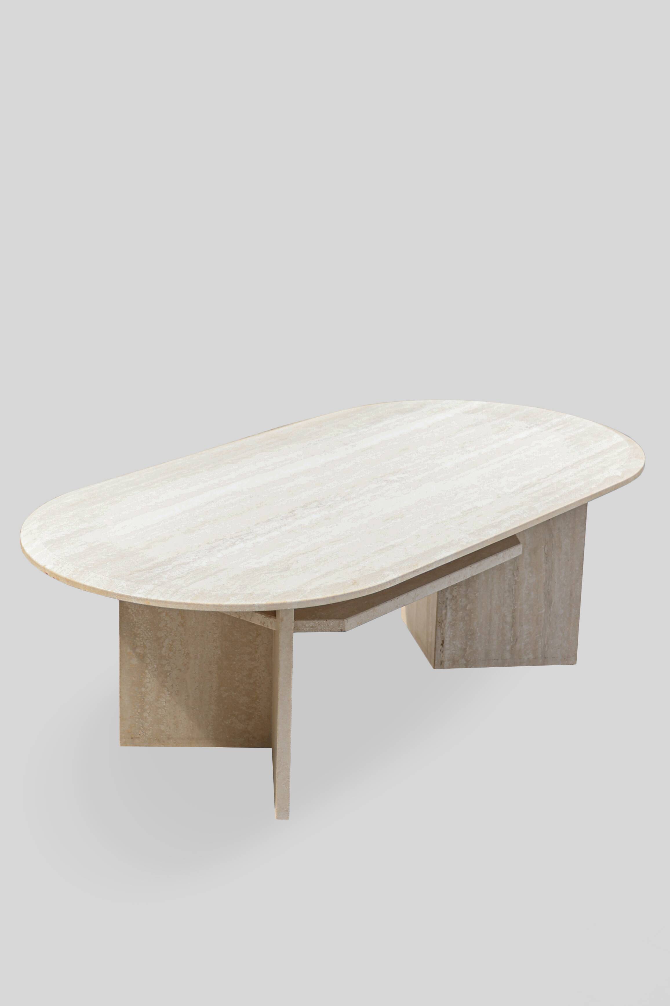 Vintage Italian Travertine Coffee Table, 1970s.