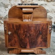 Table de chevet Art Déco française avec dessus en marbre, vers 1930