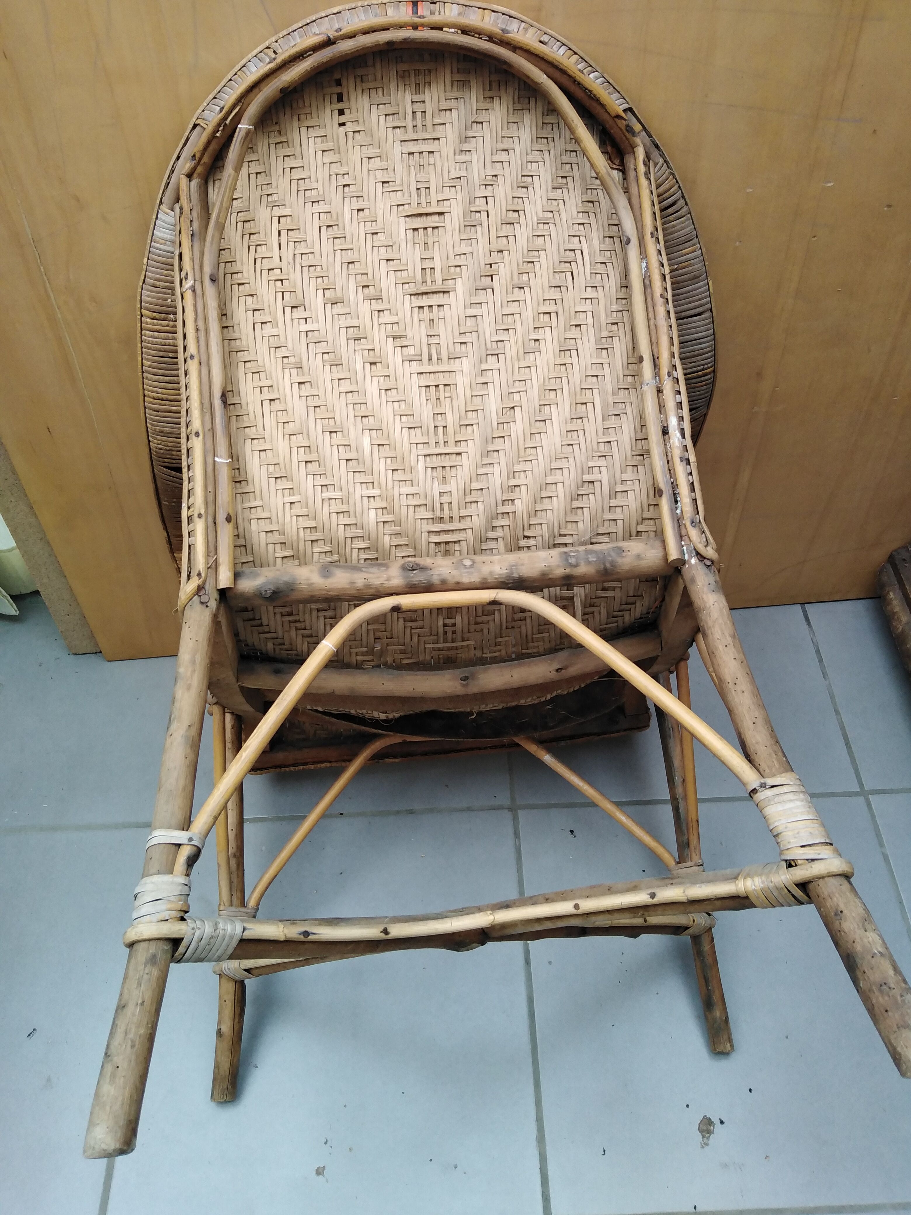 50s wicker rattan chair