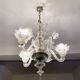 Lustre authentique en verre de Murano – 3 branches – Transparent