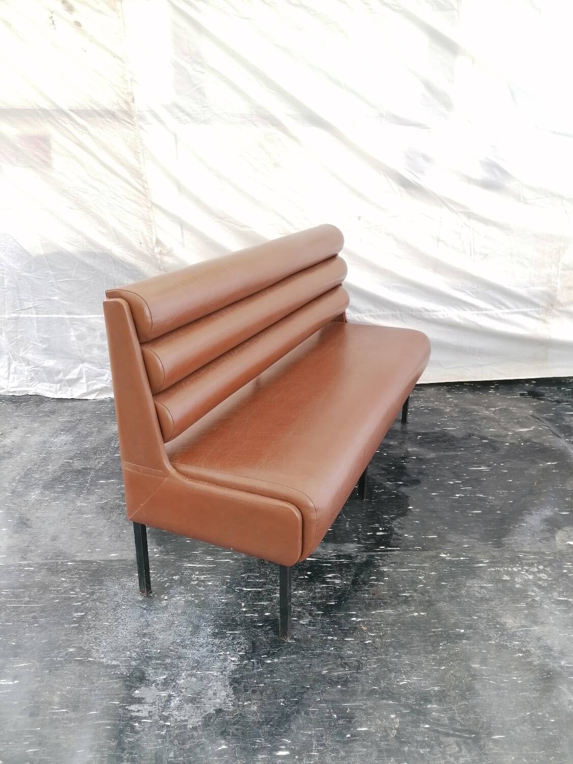 Faux leather bench seat, circa 1970