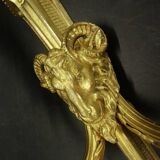 Large Louis XVI style ram's head and urn wall lamp - gilded bronze