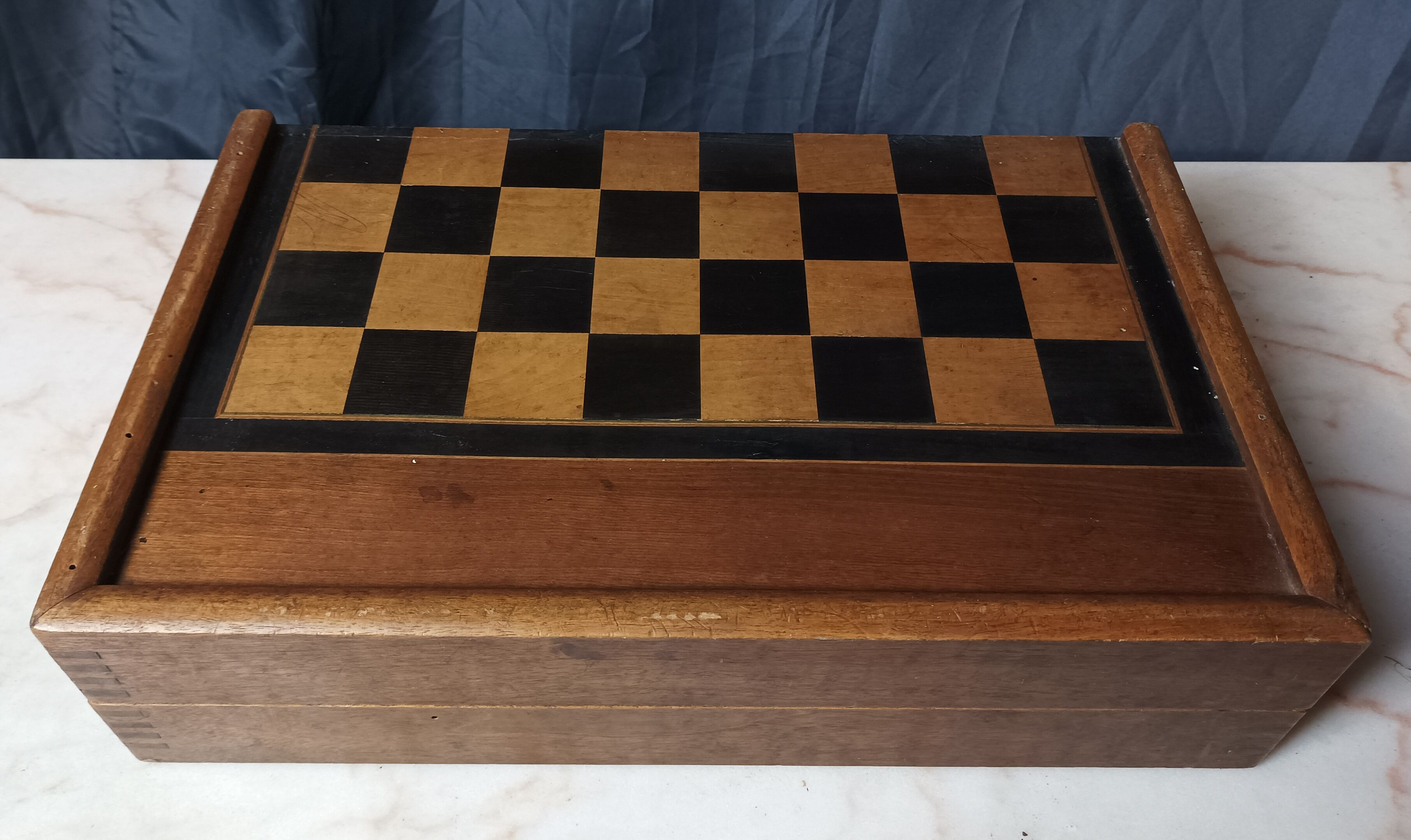 Backgammon game old wooden board game