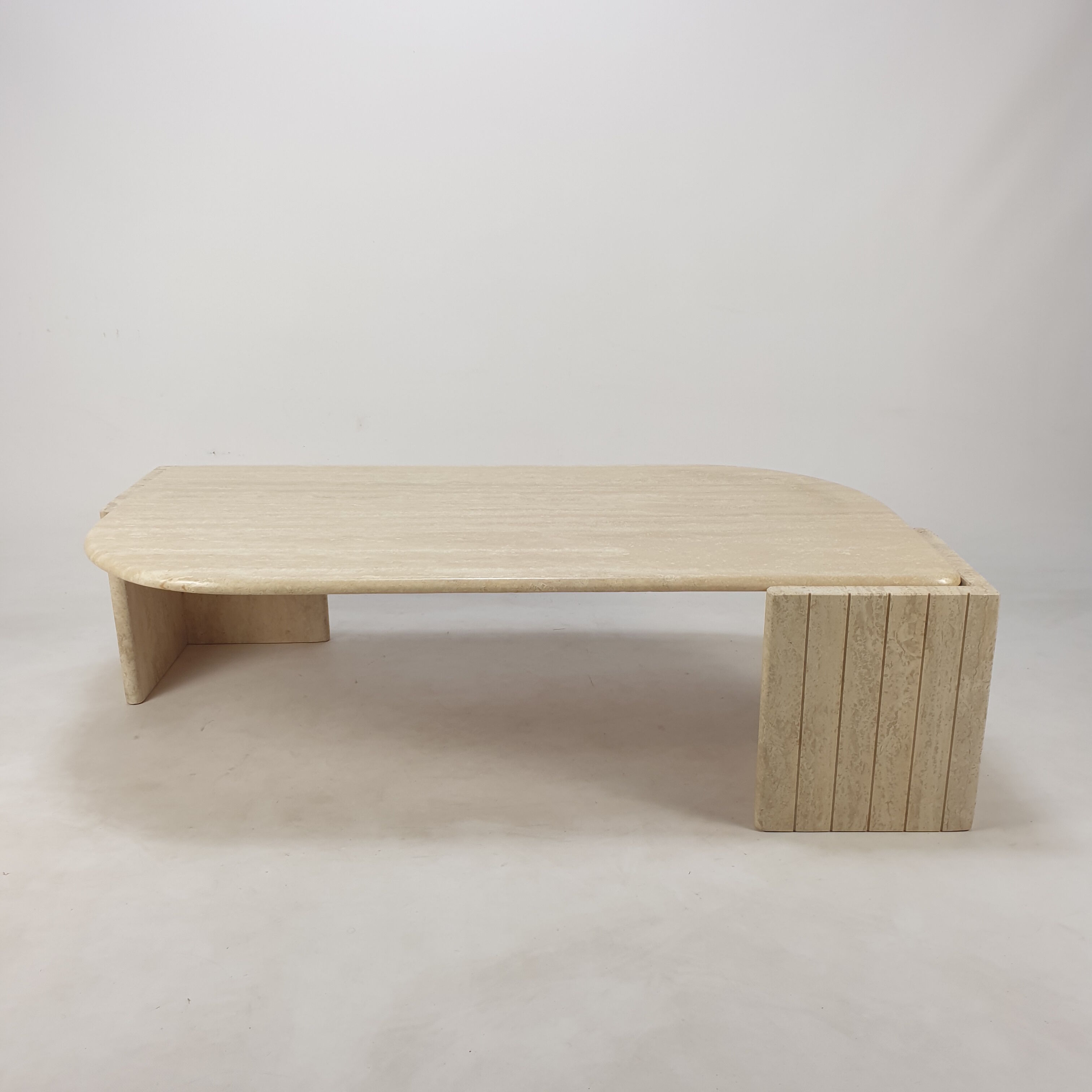 Italian travertine coffee table, 1980s