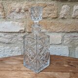 Old square cut crystal carafe with stopper 1l