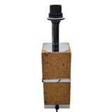 Vintage Modernist Table Lamp Base – Cork and Chrome Design — 1970s