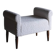 White faux shearling ottoman | 1960s