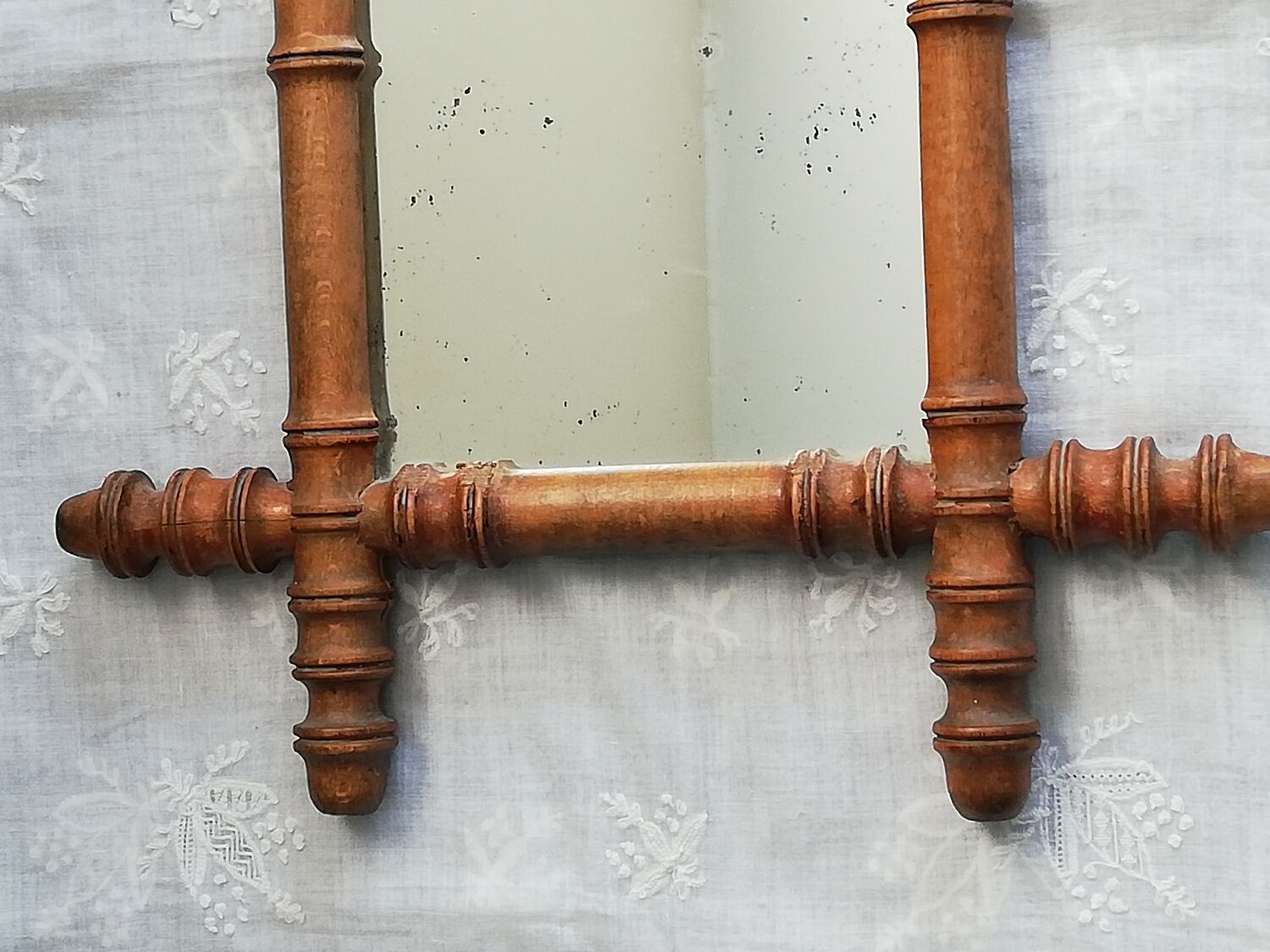 Wooden mirror bamboo style