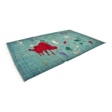 One Kind Unique Vintage Wool Carpet