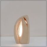 Brutalist carved stone table lamp - Circa 1980