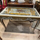 Glass églomisé center table