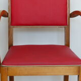 Pair of bridge chairs in red skai