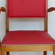 Pair of bridge chairs in red skai