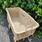 Rattan basket cradle