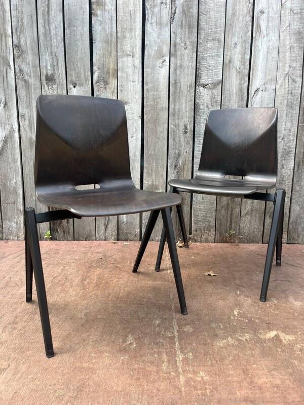 Vintage Galvanitas S22 chair by Wim Rietveld, dark brown