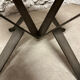 Vintage round ceramic and wrought iron coffee table