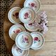 Set of 8 vintage soup plates - Janine and Cannes model by Digoin Sarrr
