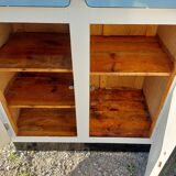 Blue formica: sideboard and folding table