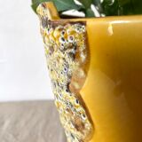 Vintage ceramic pot cover Big fire