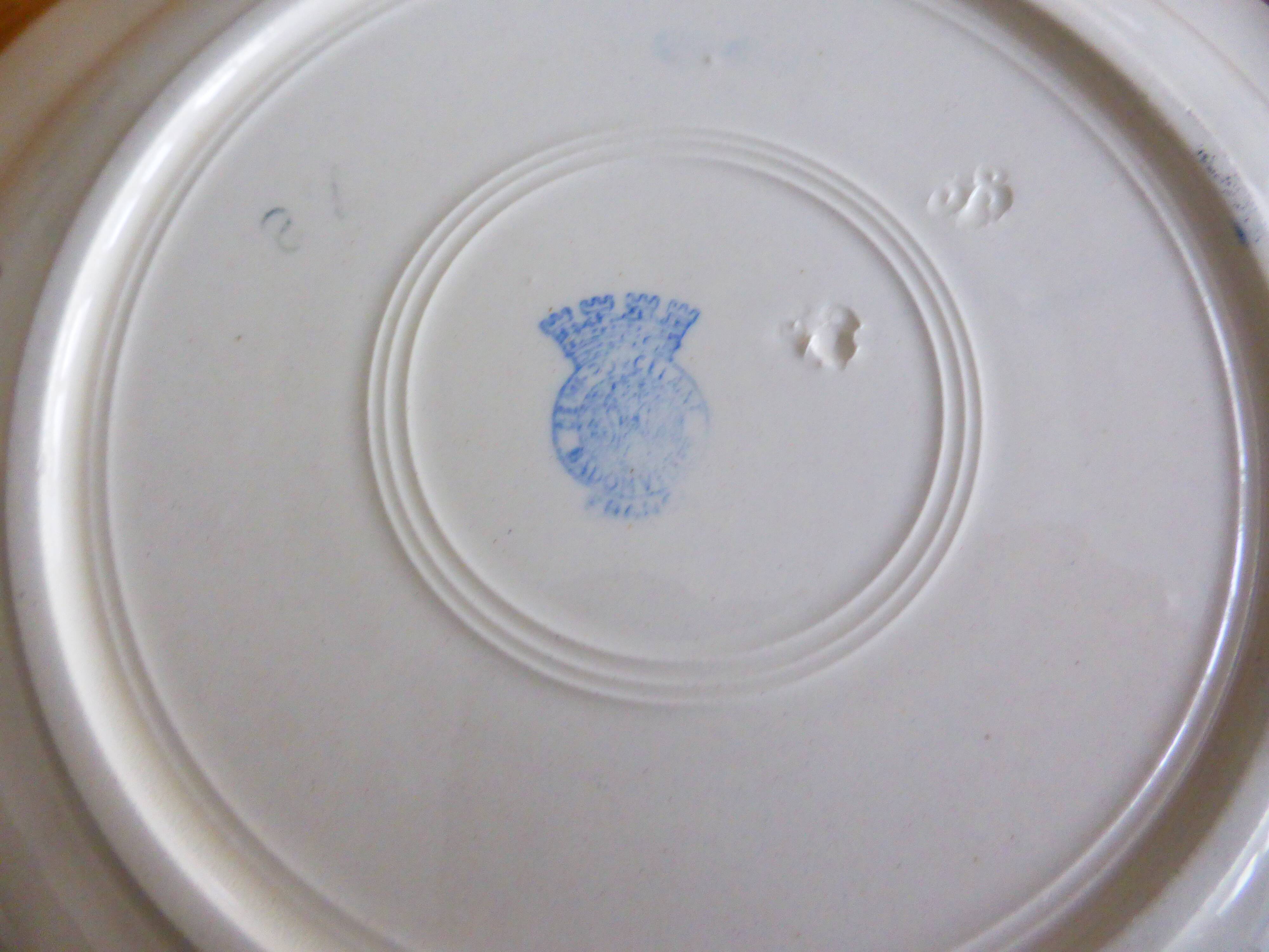 1 vintage Badonviller soup plate, Germaine pattern