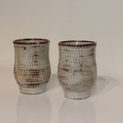 Pair of vintage Accolay ceramic vases signed
