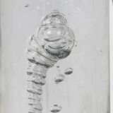 Daum France, cylindrical bubble glass lamp, circa 1975