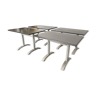 Lot de 4 tables de terrasse rectangulaire plateau résine pied allu gris