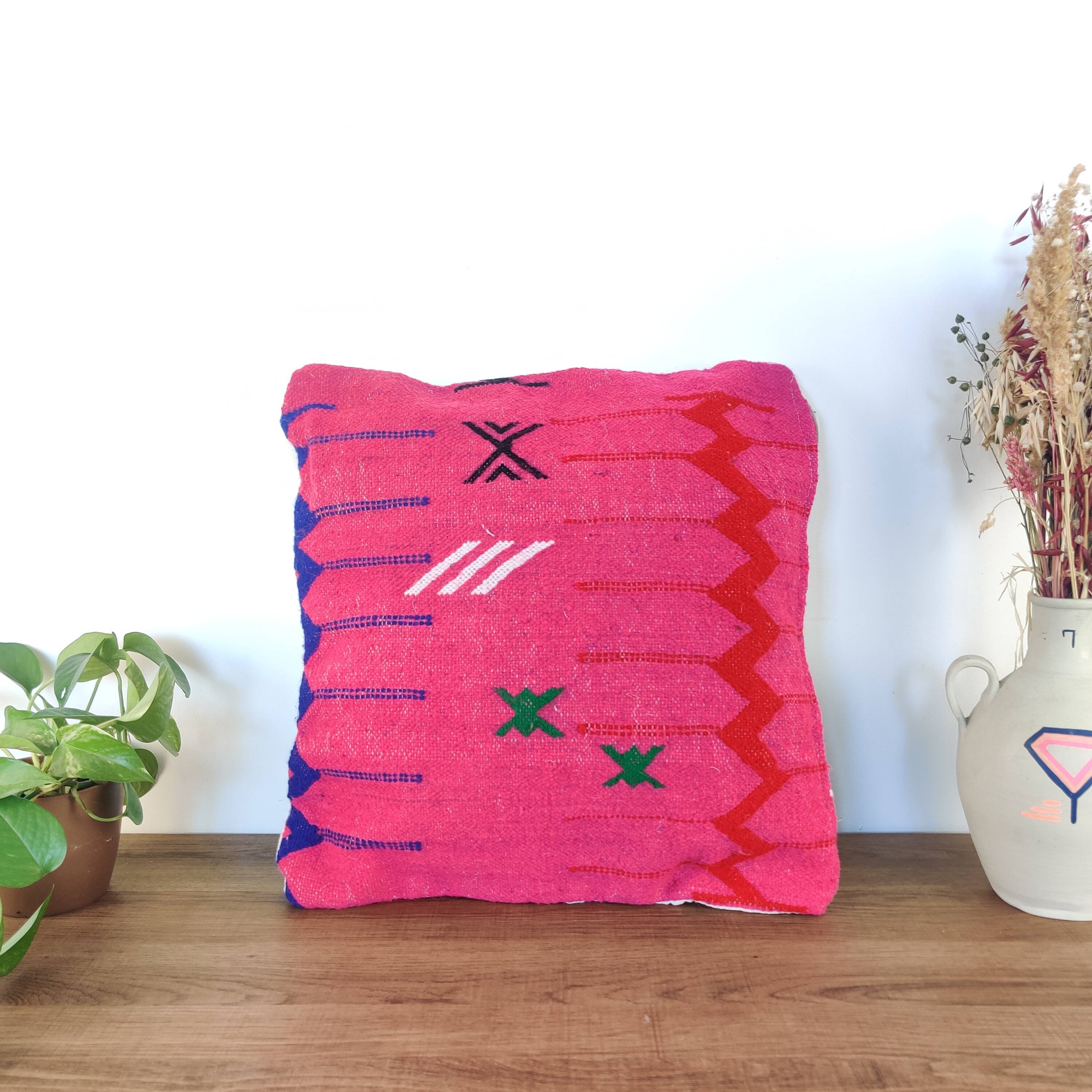 Tribal pink Berber cushion