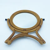Rattan mirror on foot