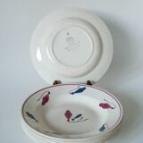 set of 6 Givors soup plates model Perce-Neige 1950
