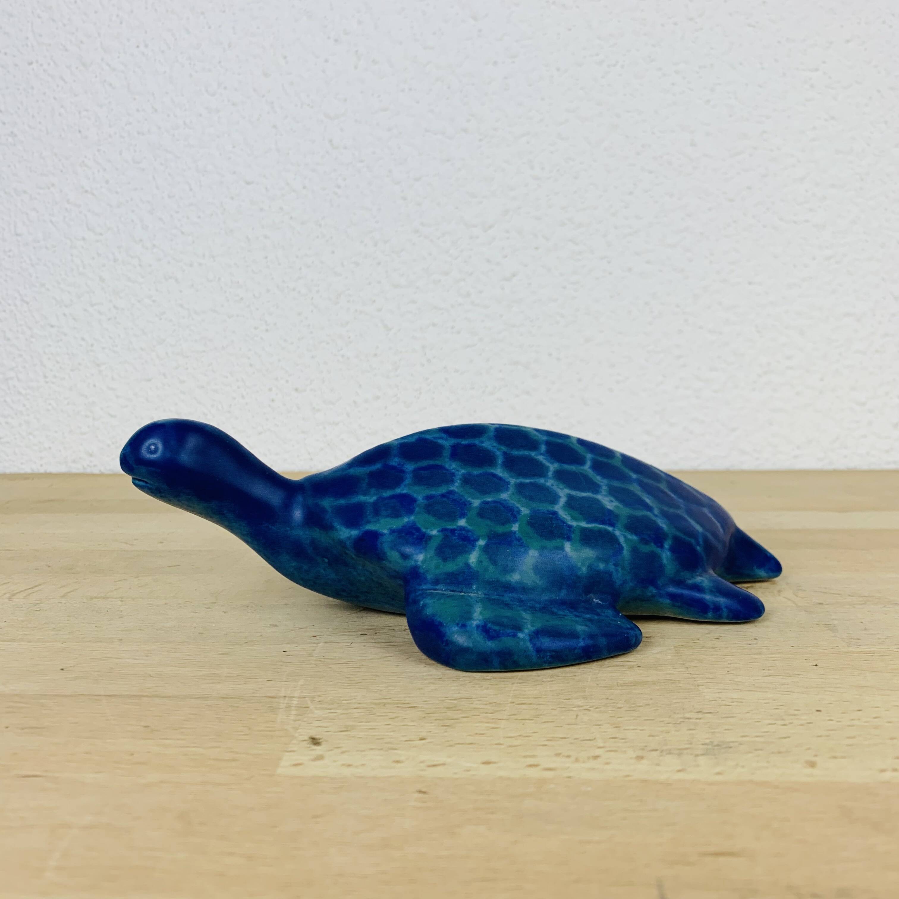 Blue ceramic turtle