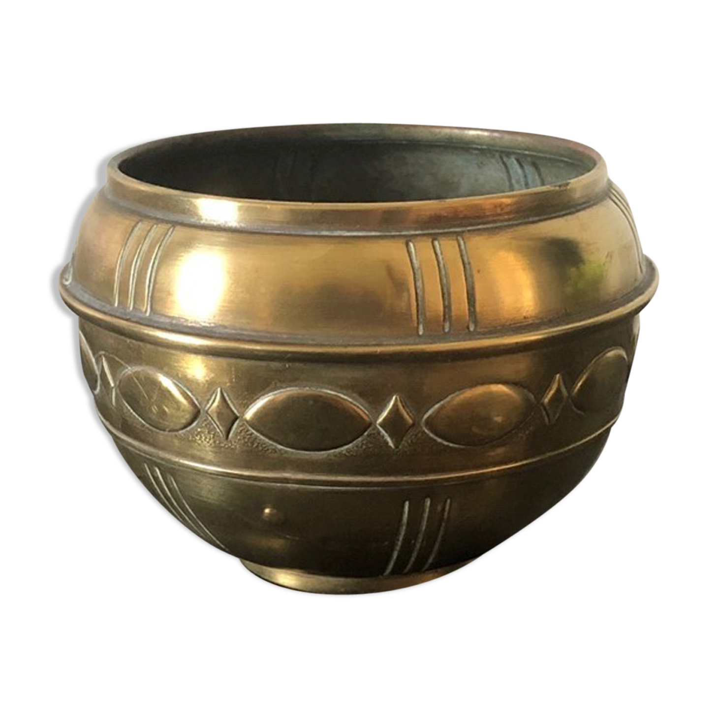 Vintage brass pot cover