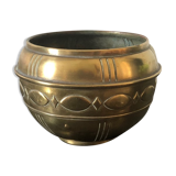 Vintage brass pot cover