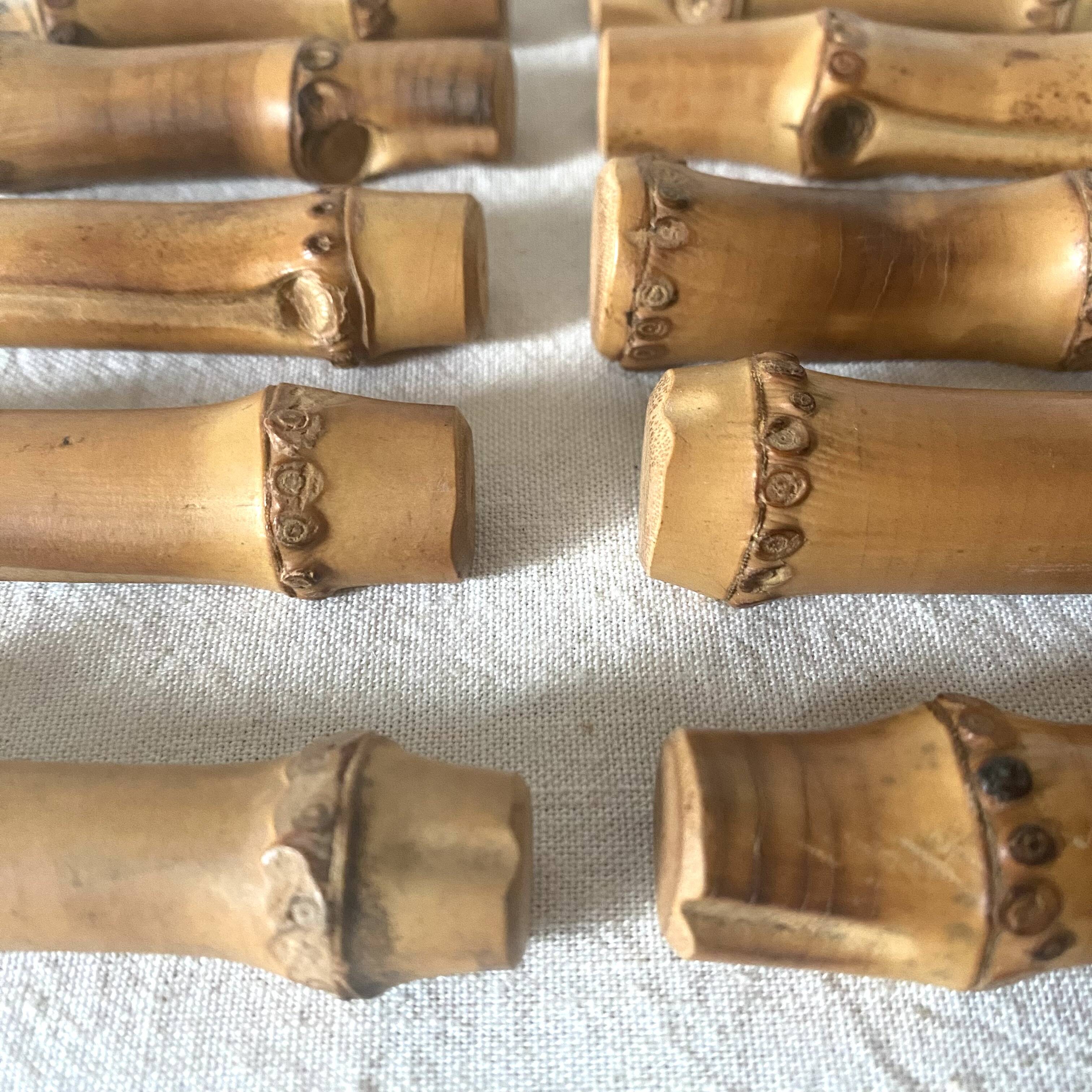 Vintage bamboo wooden knife holder