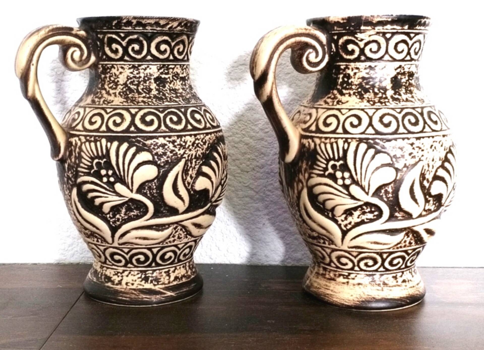 Paire de pichets, vases vintage Bay Keramik 671-20 – West Germany