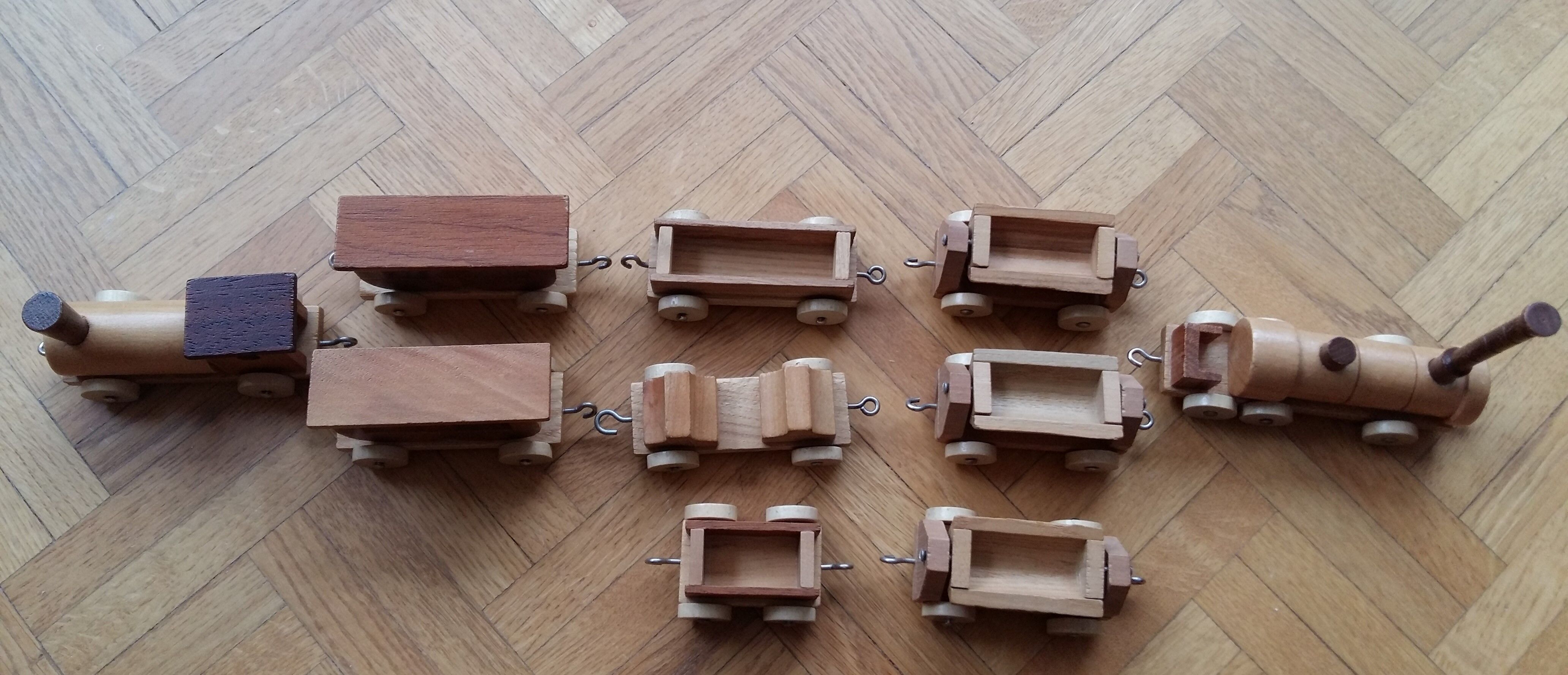 Miniature holzkuns loquai wooden train set