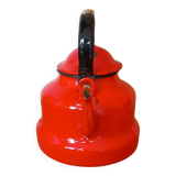 Red enameled teapot