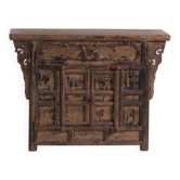 Antique pine buffet with carved panels – China, circa 1900
