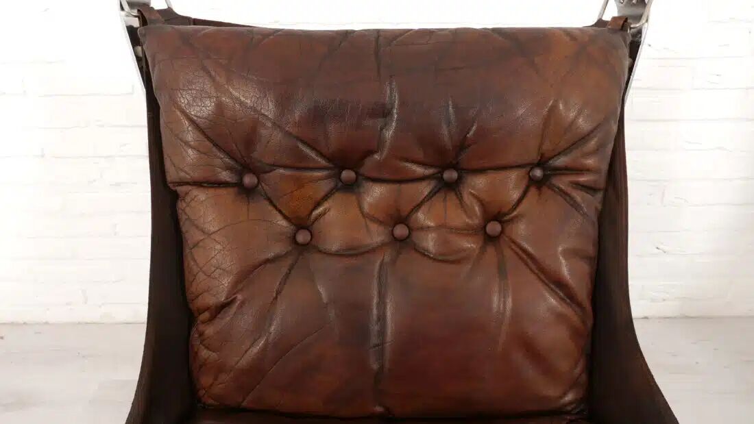 2 x vintage armchair | Falcon | Sigurd Ressell | Leather