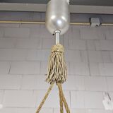 Antique orange German Art Deco WMF Ikora glass pendant lamp 1930