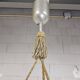 Antique orange German Art Deco WMF Ikora glass pendant lamp 1930