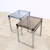 Lot de 2 tables d’appoint Marc Berthier années 60
